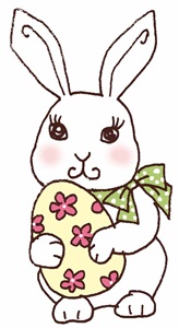 easter bunny with a egg