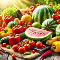 夏の果物と野菜