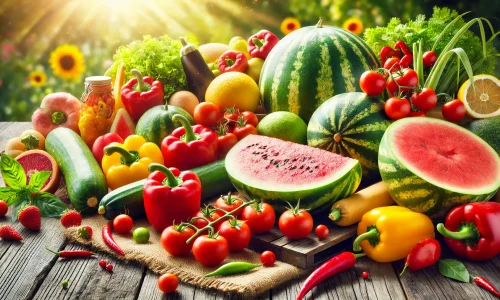 夏の果物と野菜