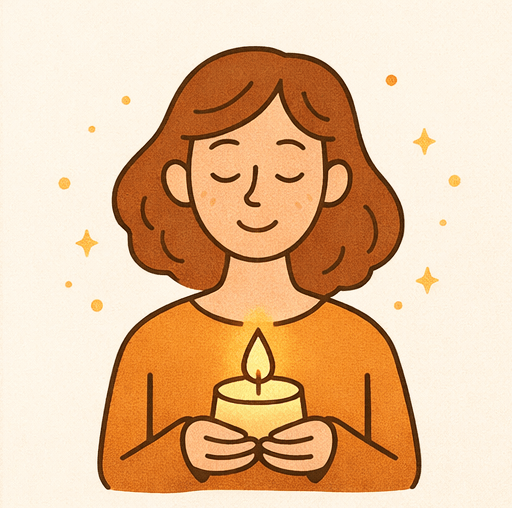 キャンドルを持つ女性